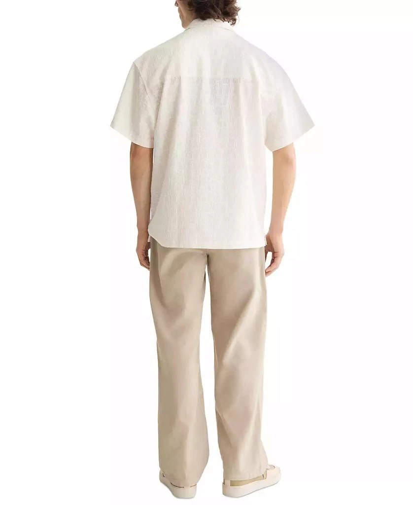 Scotch & Soda Men's Relaxed Fit Short Sleeve Cross Hatch Button-Front Camp Shirt 3