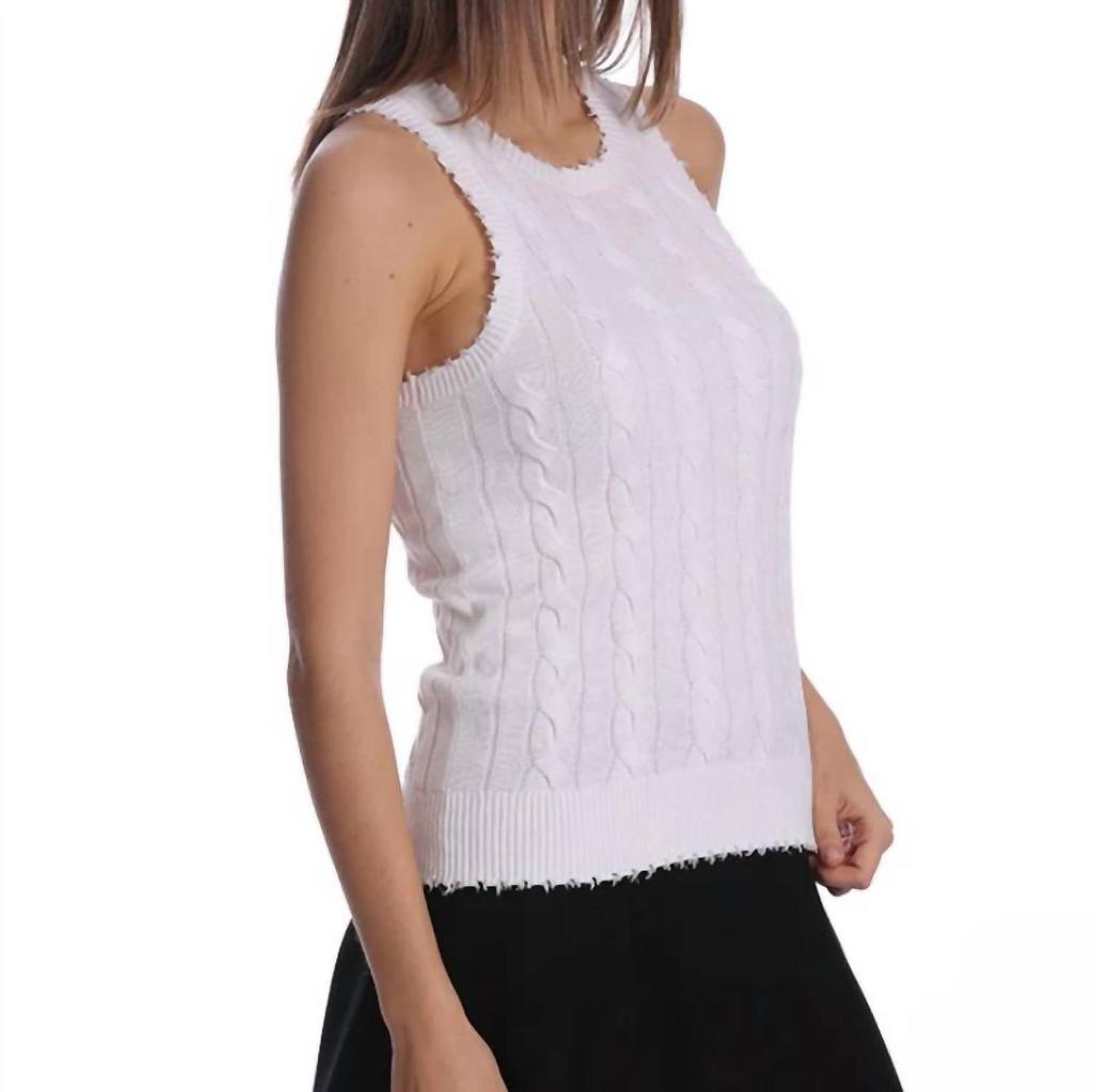 Minnie Rose Minnie Rose - Cotton Frayed Tank Top