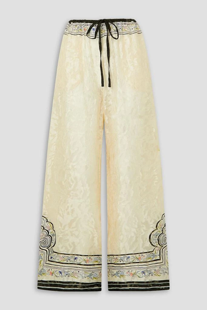 Saloni + Venyx Kai printed satin-jacquard wide-leg pants 1