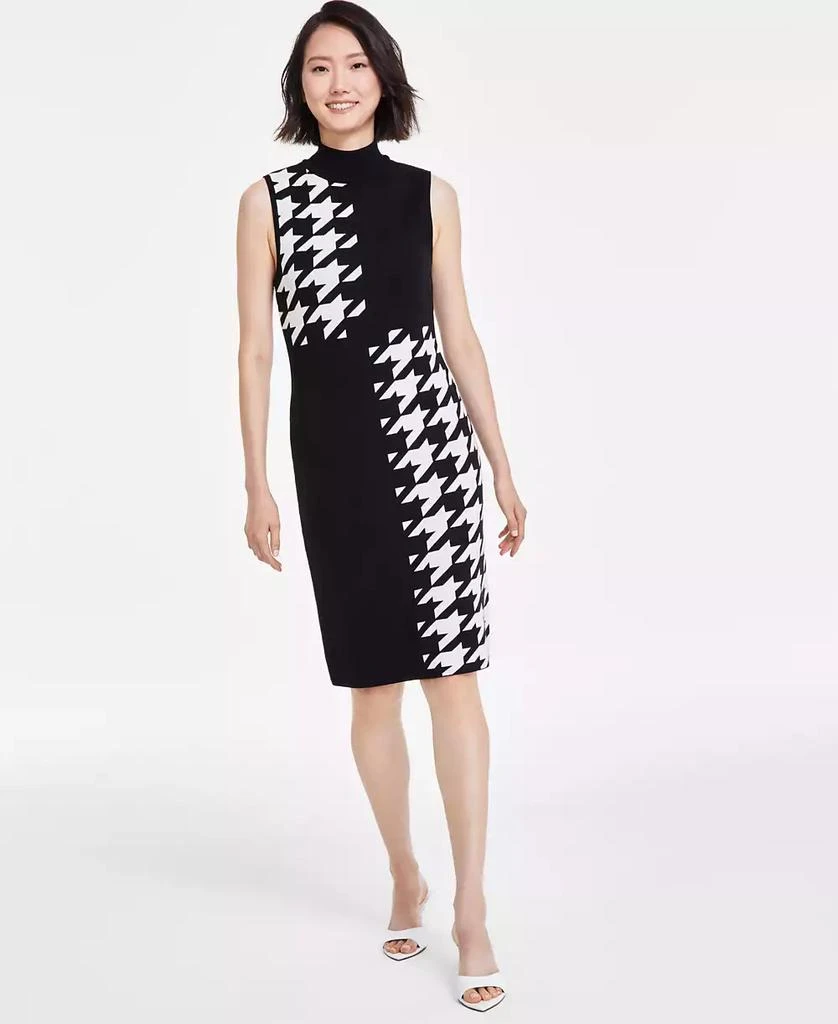 knee length dresses for ladies Mock Neck Shift Dress