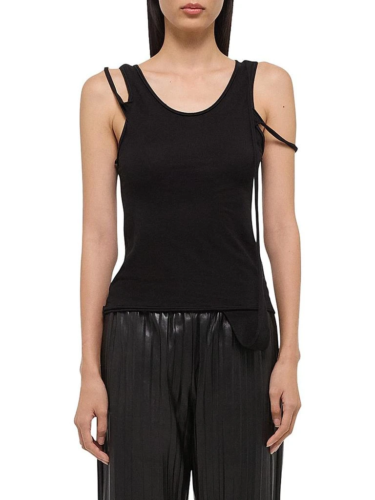 Helmut Lang Strap Draped Stretch Cotton Tank 3