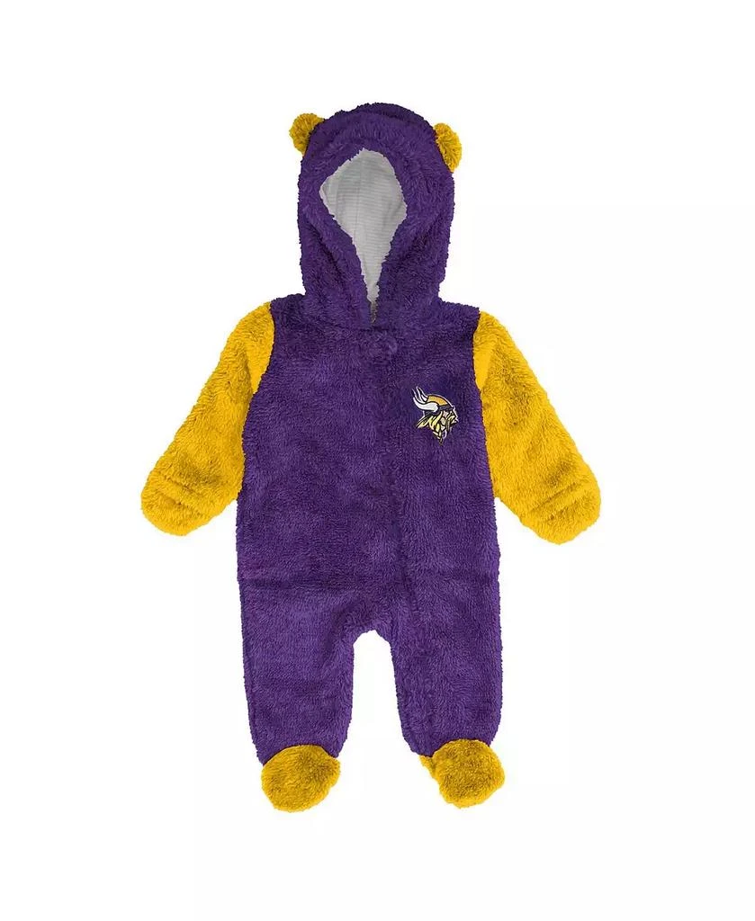 Outerstuff Baby Boys and Girls Purple Minnesota Vikings Stay Napping Fleece Bunting Full-Zip Sleeper 3