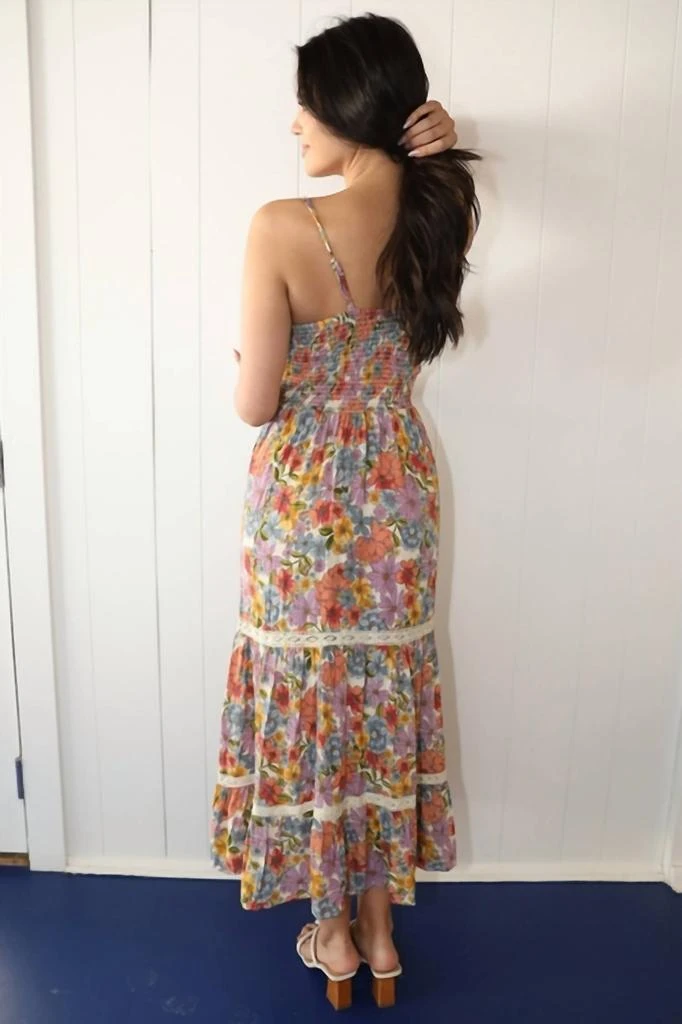 Angie Angie - V Neck Twist Front Maxi Dress With Lace 2