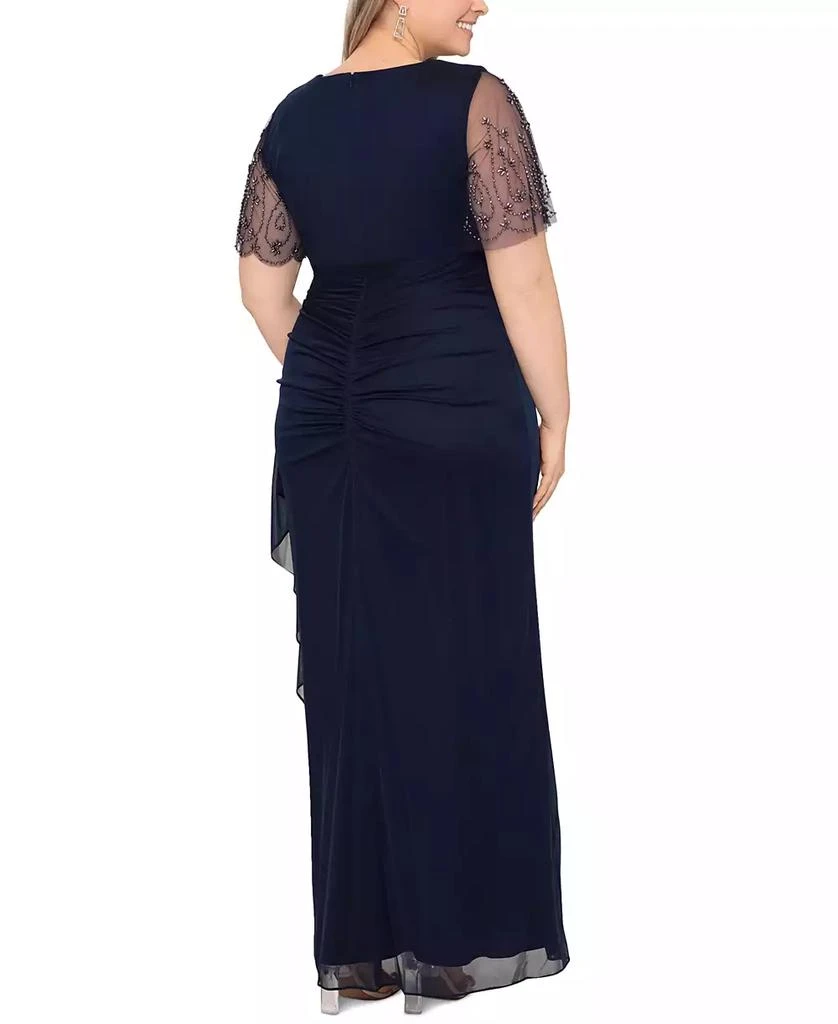 XSCAPE Plus Size Lace-Sleeve Dress 2