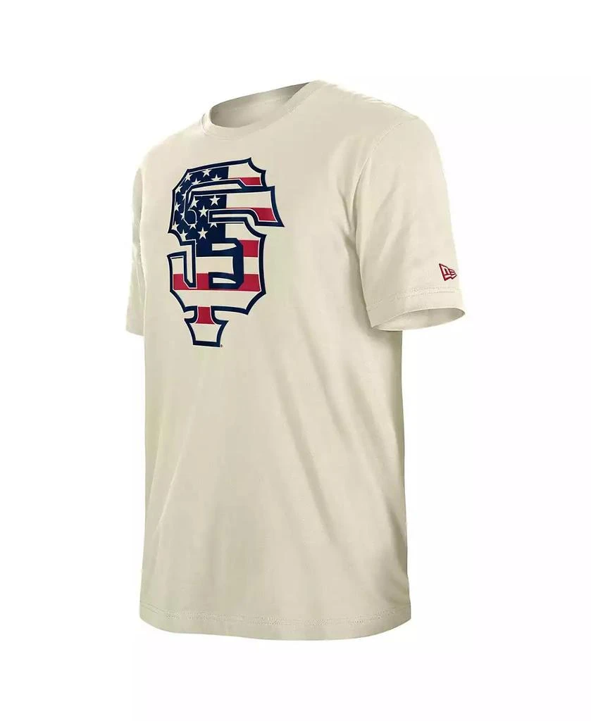 New Era Men's Cream San Francisco Giants Americana Flag Fill T-Shirt 3
