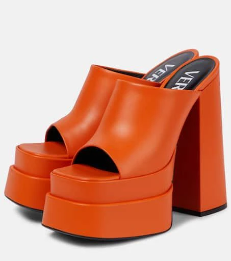 Versace Leather platform mules 5