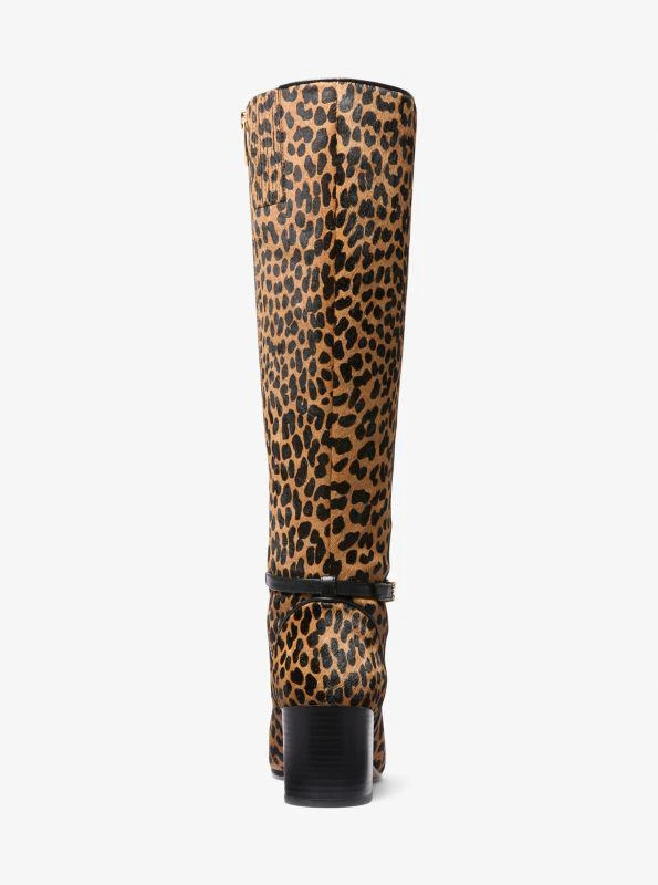 Michael Kors Ella Leopard Print Calf Hair Block Heel Boot 4