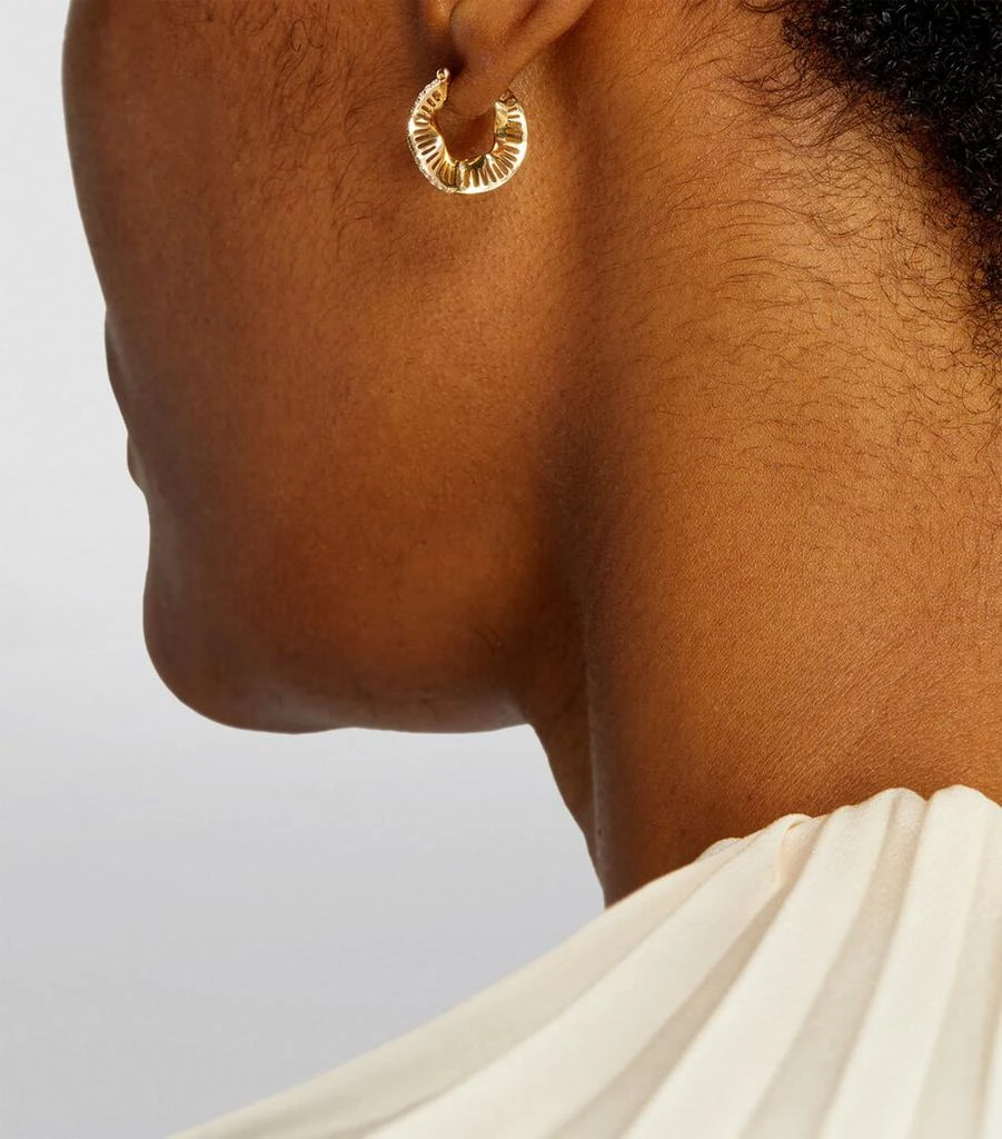 L'ATELIER NAWBAR Yellow Gold and Diamond Cosmic Rays Hoop Earrings 5