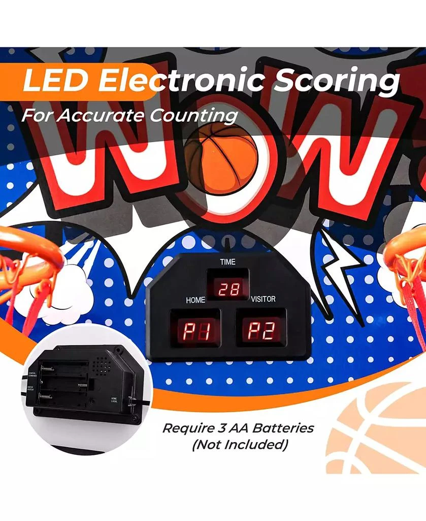 Costway Dual Shot Basketball Arcade Game with 8 Game Modes Arcade Sound Electronic Scoring 4