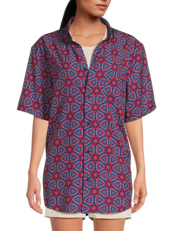 WeSC Oden ​Mosaic Print Button-Front Shirt 3