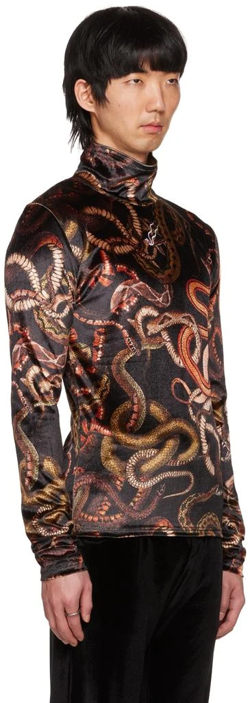 LU'U DAN Black Snake Print Turtleneck 4