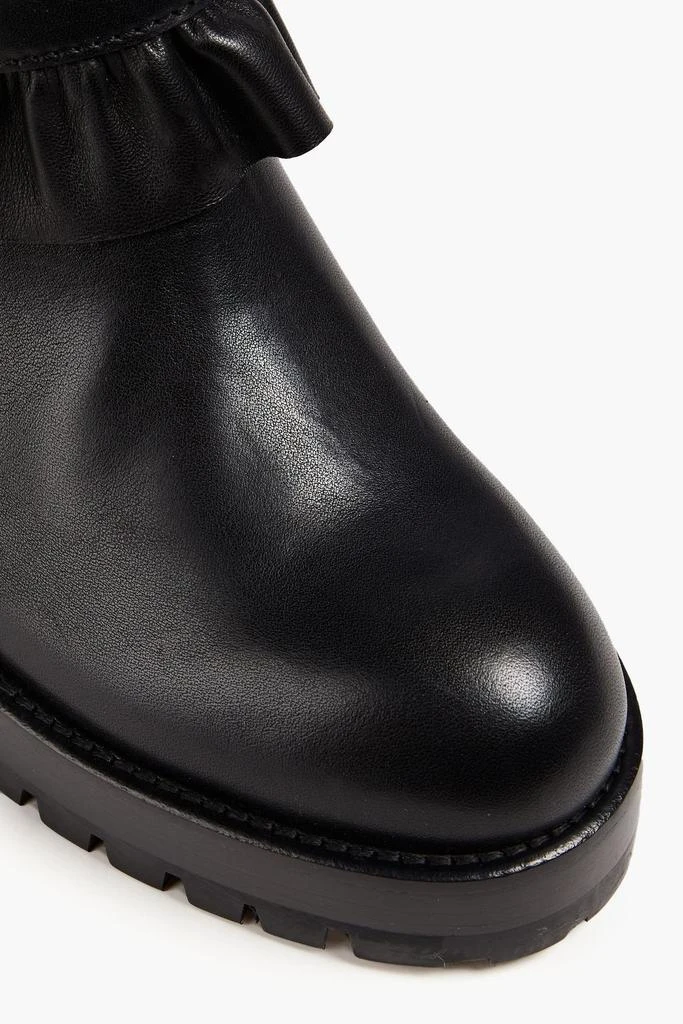 RED Valentino Ruffled leather knee boots 4