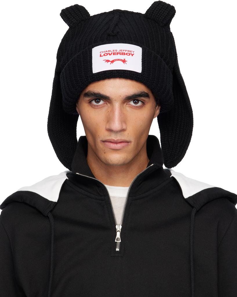 Black Chunky Rabbit Beanie – On Sale Now with Up to 10% Off