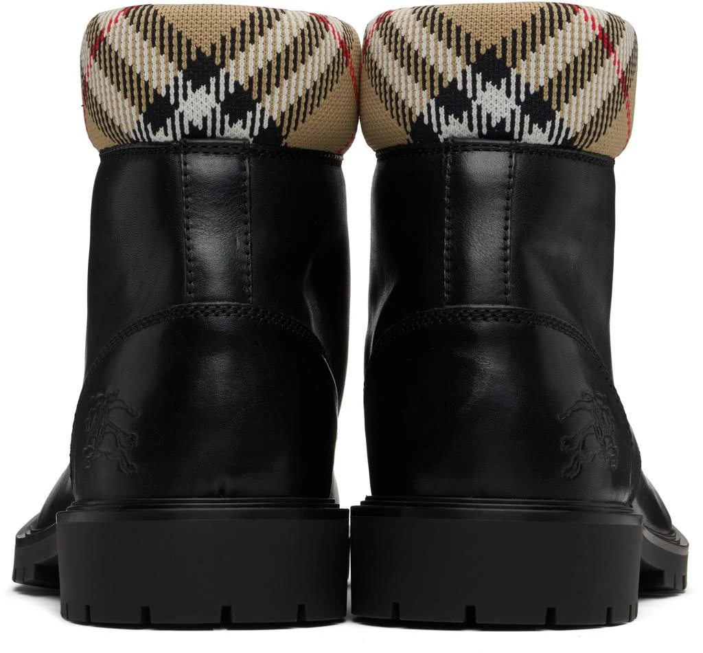 Burberry Black Leather Rogue Combat Boots 2