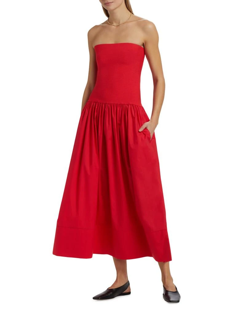 Cara Cara Glasbury Tube Top Cotton-Blend A-Line Midi-Dress 2