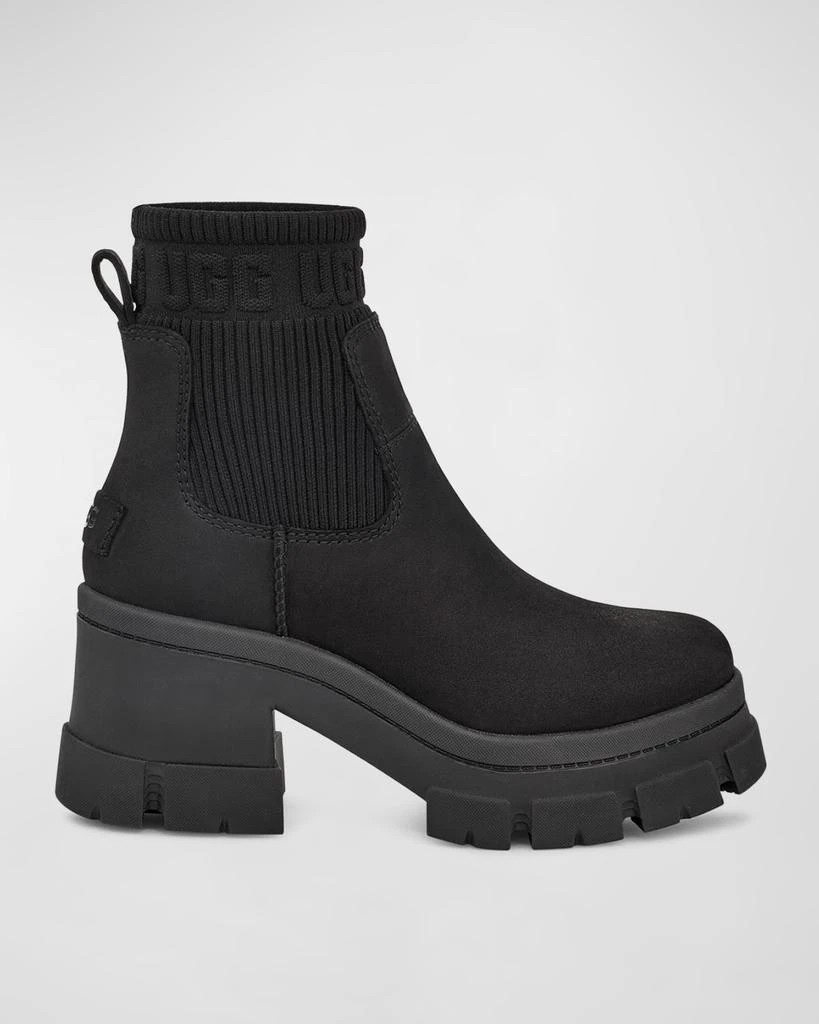 UGG Brooklyn Suede Knit Sock Chelsea Boots 1