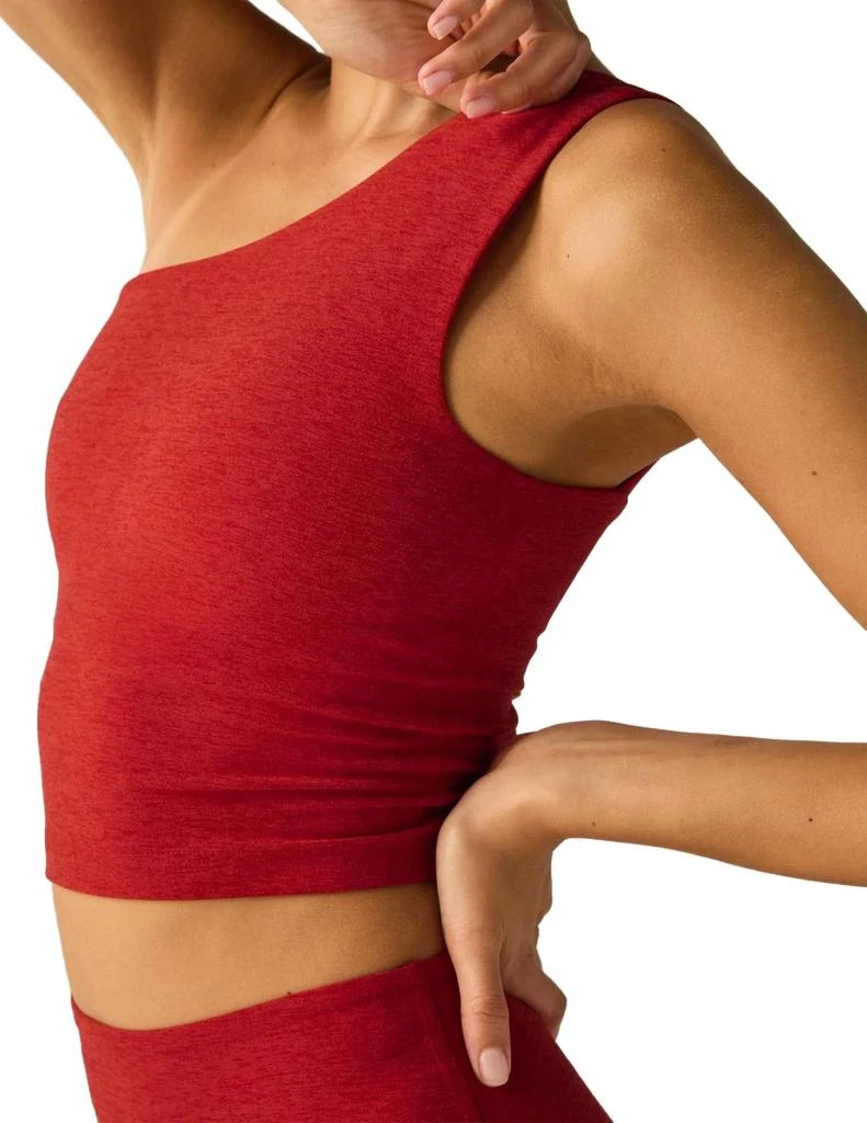 Beyond yoga Spacedye The Bold Shoulder Cropped Tank Top In Ruby Red 3