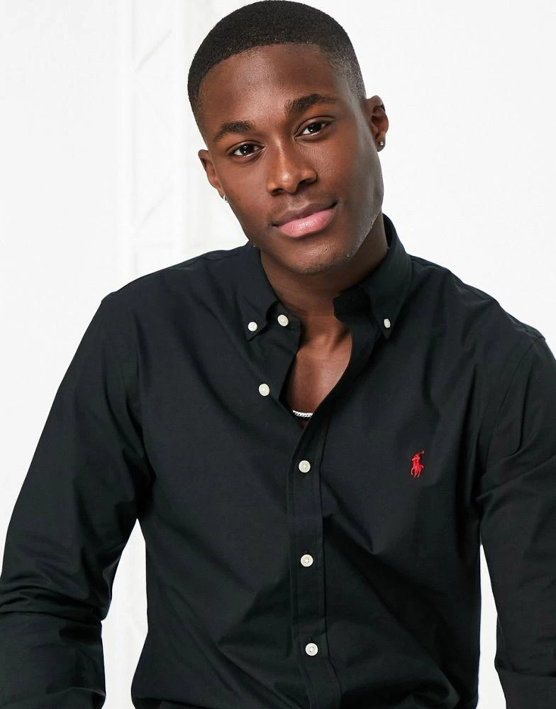 Ralph Lauren Polo Ralph Lauren slim fit stretch poplin shirt in black 2