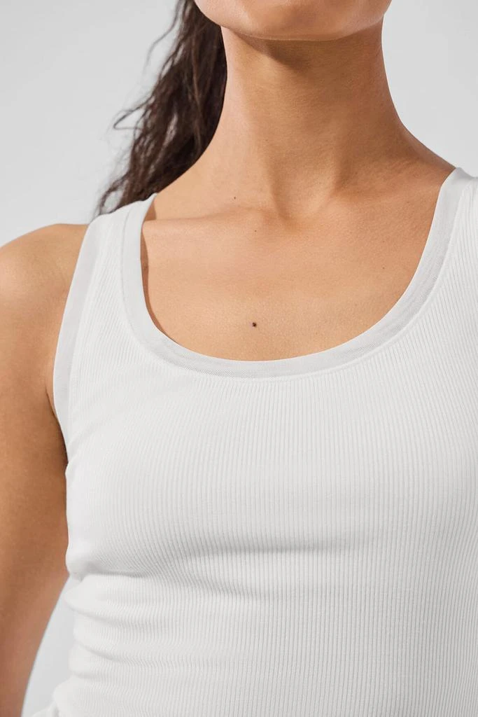 Alo Ribbed Mesh Secret Tank - White 4