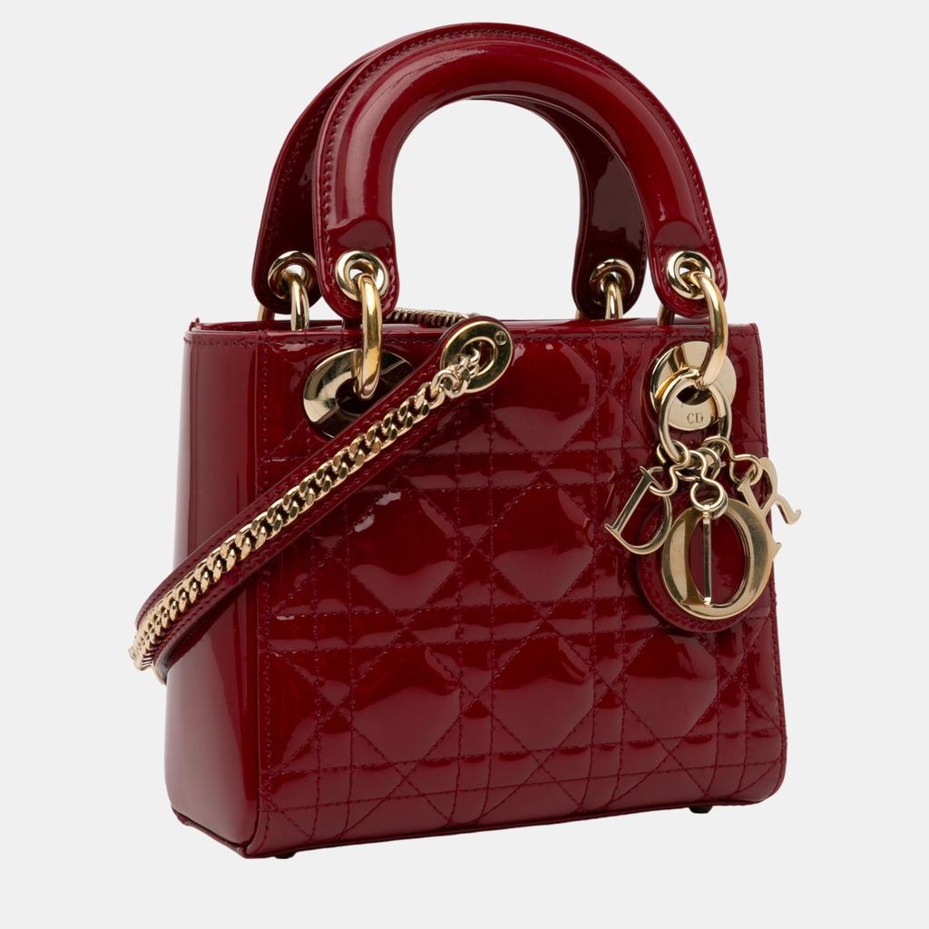 Dior Dior Red Mini Patent Cannage Lady Dior