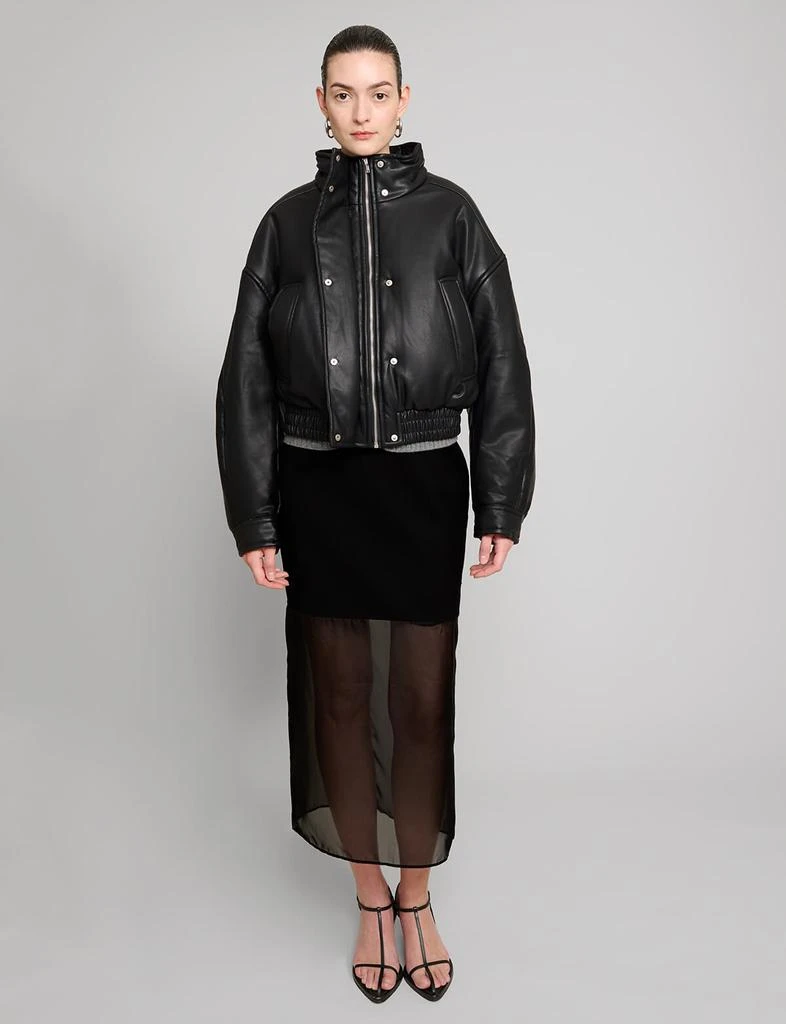 Pixie Market Crop Leather Bomber Jacket 2