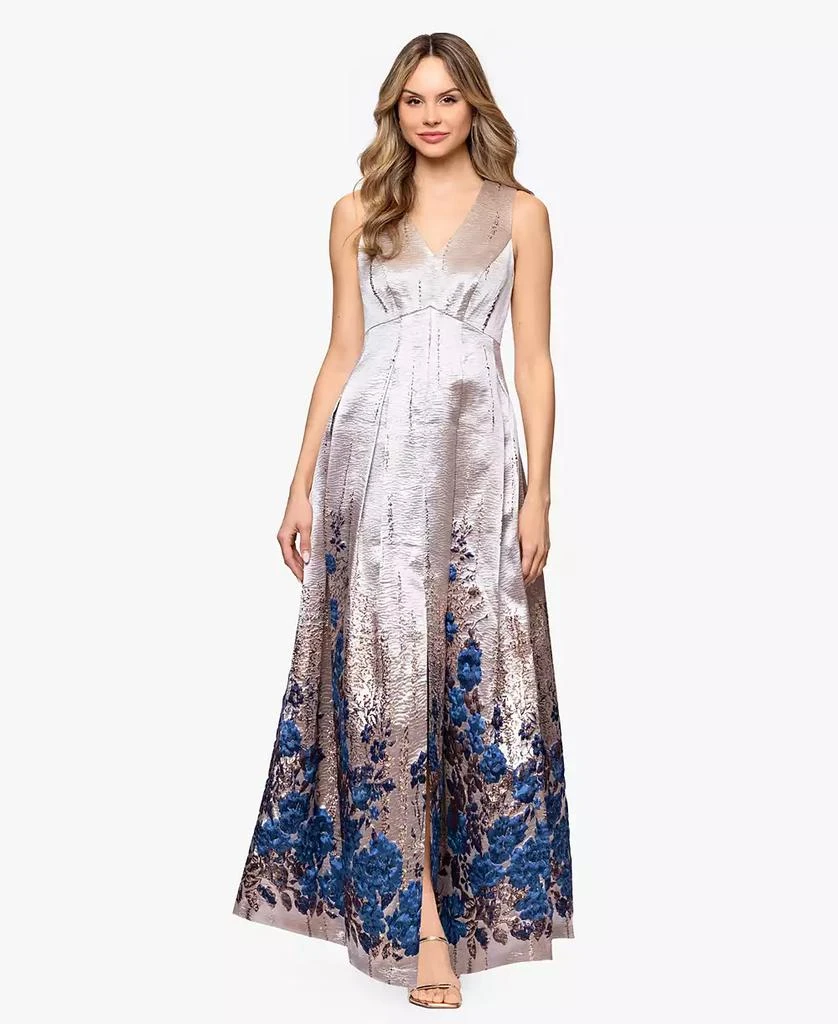 blue a line dresses Elegant Blue Tulle V neck Lace Long Prom Dress Formal Dress PG848 US0 / Custom Color main image 0
