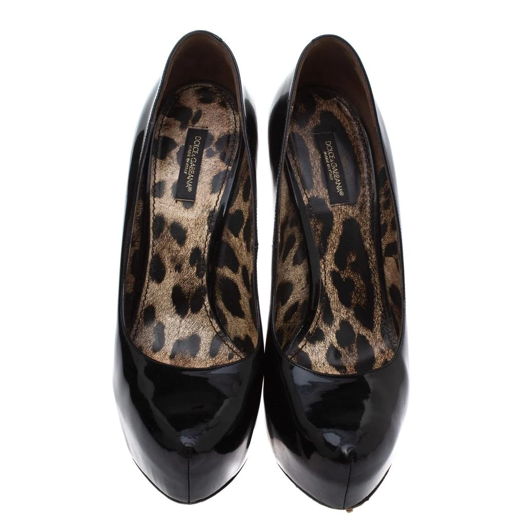 Dolce & Gabbana Dolce & Gabanna Black Patent Leather Platform Pumps Size 38 3