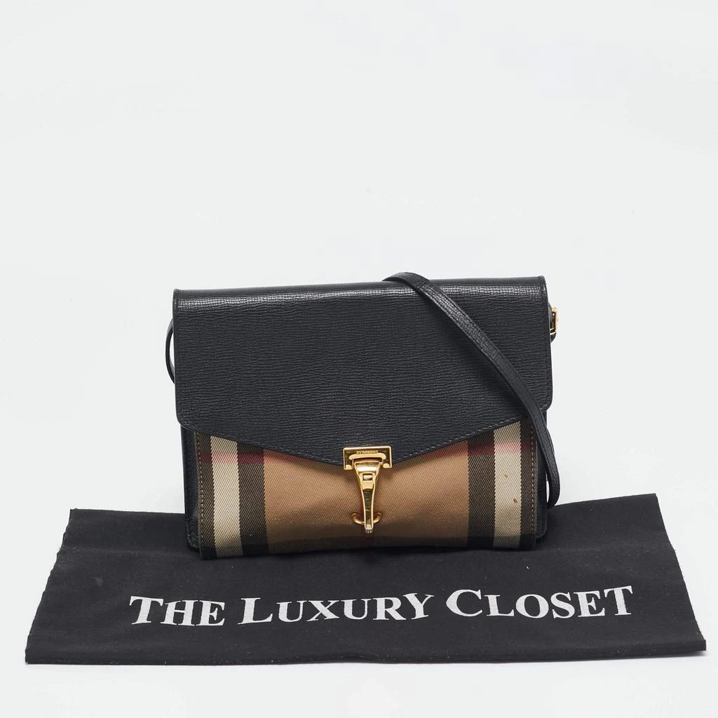 Burberry Burberry Black Leather and Fabric Small Macken Crossbody Bag 10