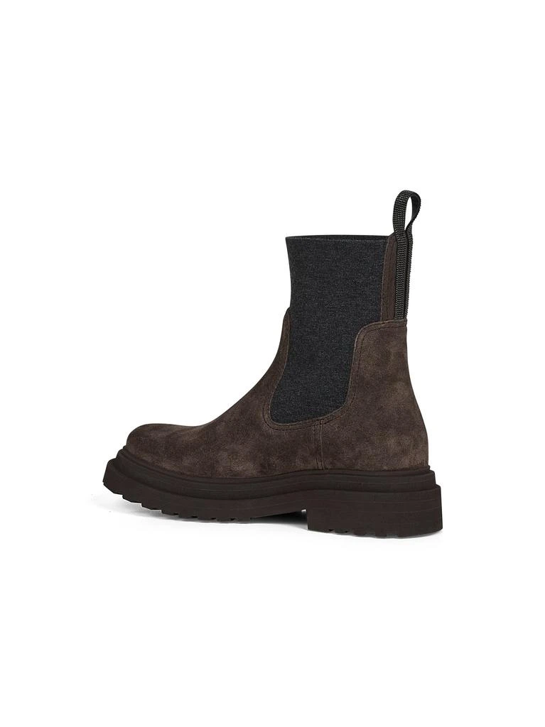 Brunello Cucinelli BRUNELLO CUCINELLI | Brown suede embroidered ankle boots | Women | 36 3