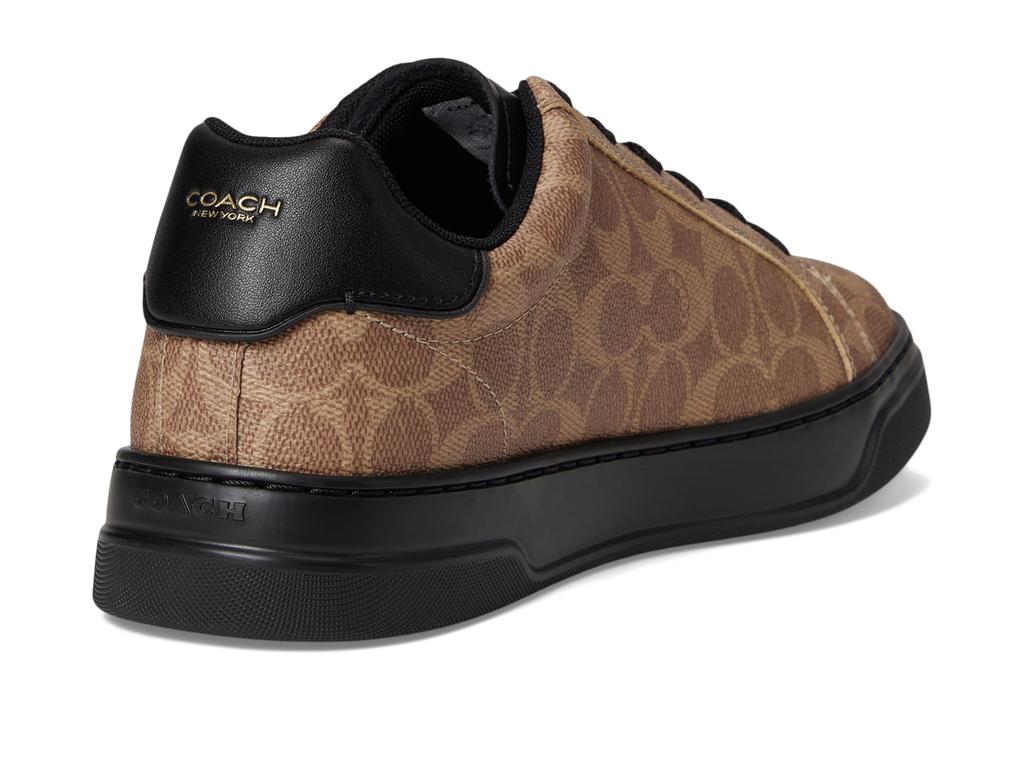 Coach High Line Sneaker In Signature Canvas Khaki-Black 10