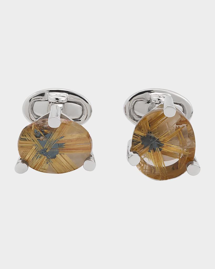 Jan Leslie Men's Rutilated Quartz Cufflinks