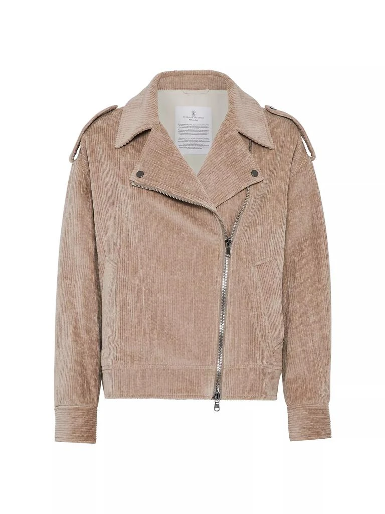 Brunello Cucinelli Comfort Cotton Corduroy Biker Jacket 1