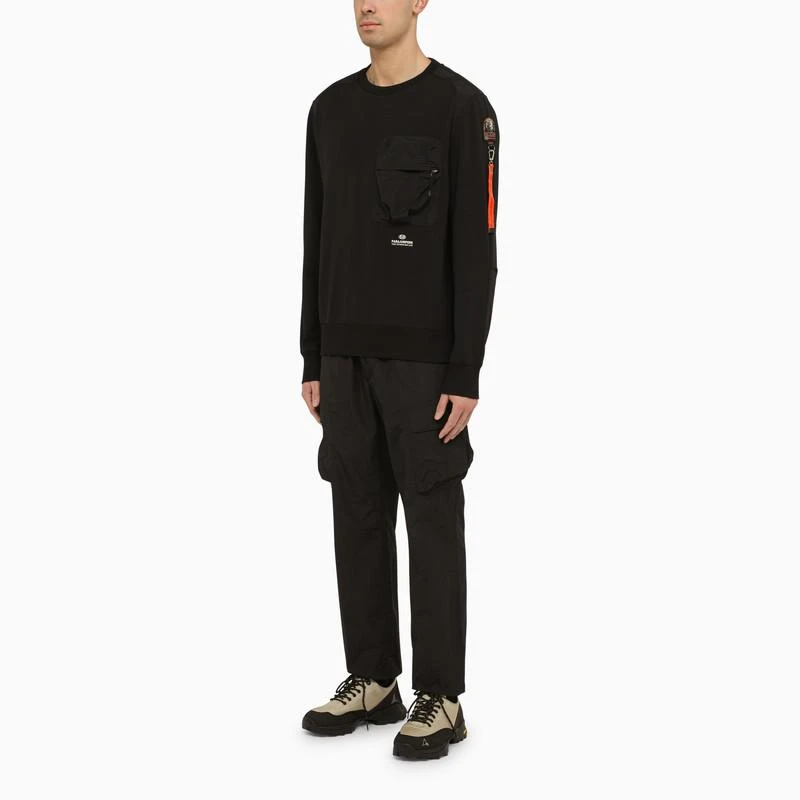 Parajumpers Cotton black sweatshirt with patch pocket 3