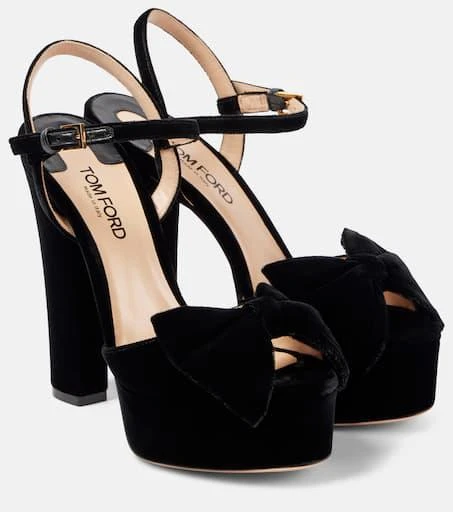 Tom Ford Brigitte 130 velvet platform sandals 1