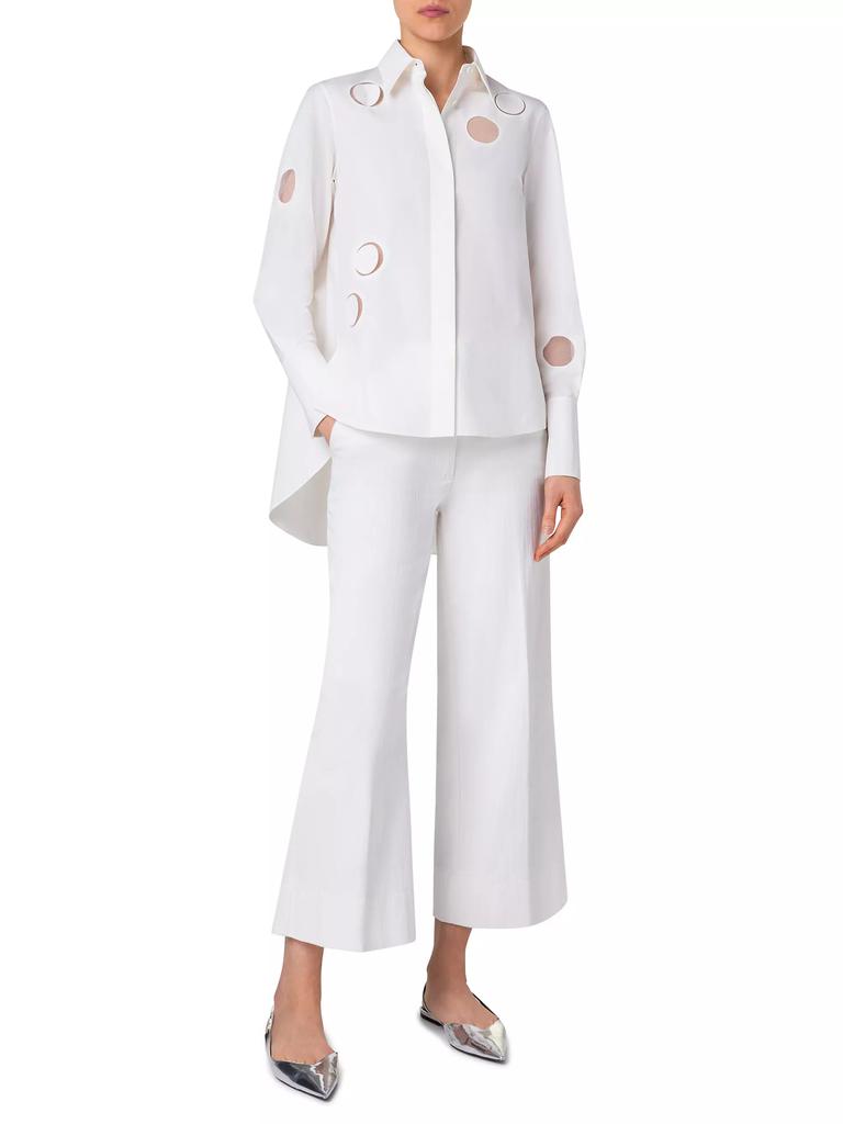 Akris Dot Cut-Out Cotton Blouse