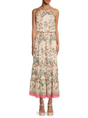 Max Studio Embroidered Floral Tiered Maxi Dress 1