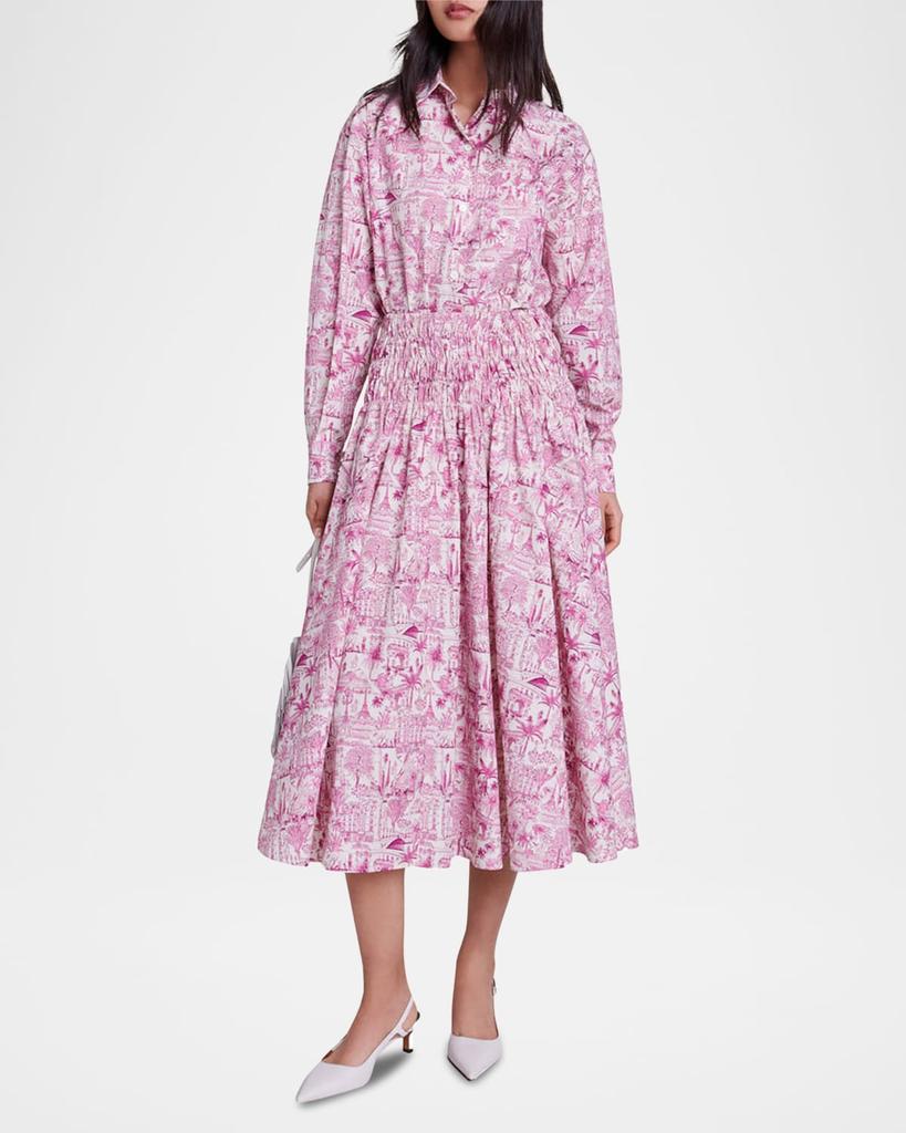 Maje Junnalou Paris Toile de Jouy Midi Skirt