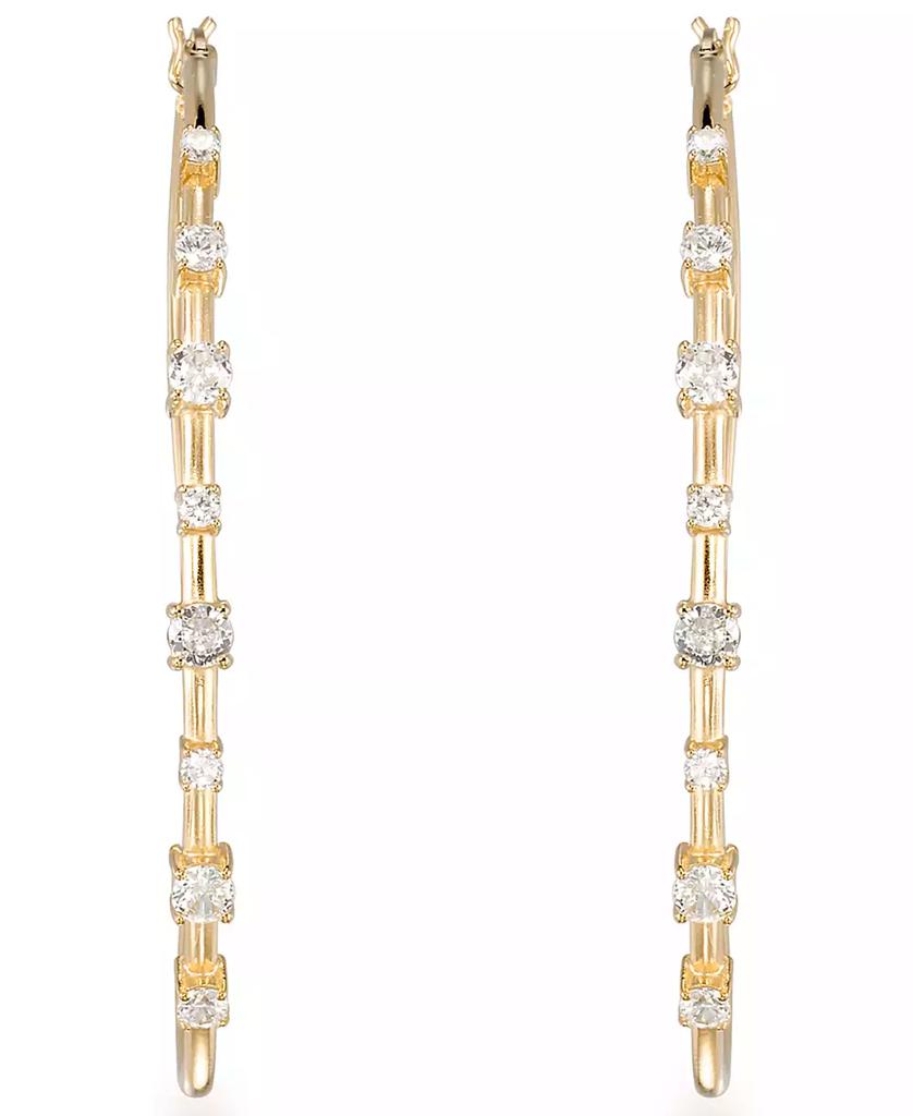 Macy's Cubic Zirconia (2 ct. t.w.) Hoop Earrings in 14k Yellow Gold Over Sterling Silver