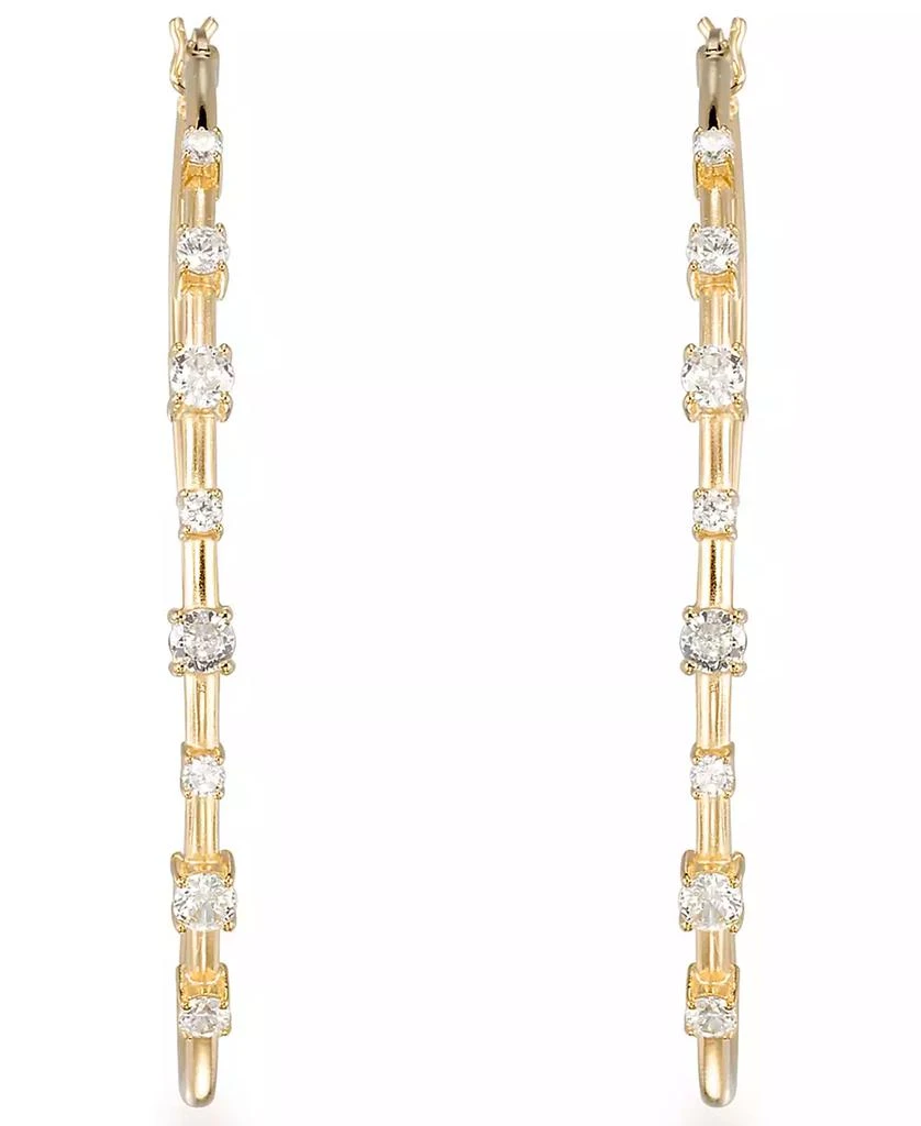 Macy's Cubic Zirconia (2 ct. t.w.) Hoop Earrings in 14k Yellow Gold Over Sterling Silver 2