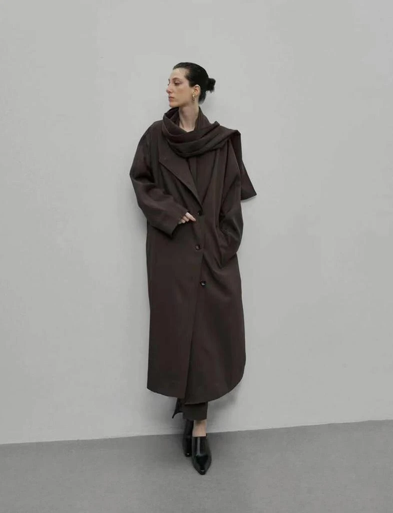 Pixie Market Brown Scarf Coat 5