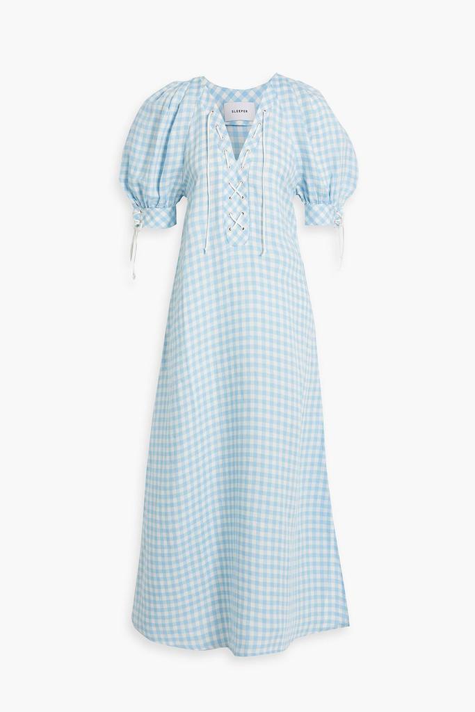 Sleeper Garden gingham linen-blend maxi dress