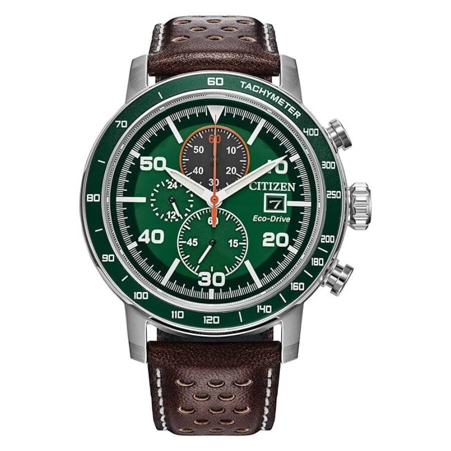 Citizen Brycen Chronograph Green Dial Men's Watch CA0851-05X
