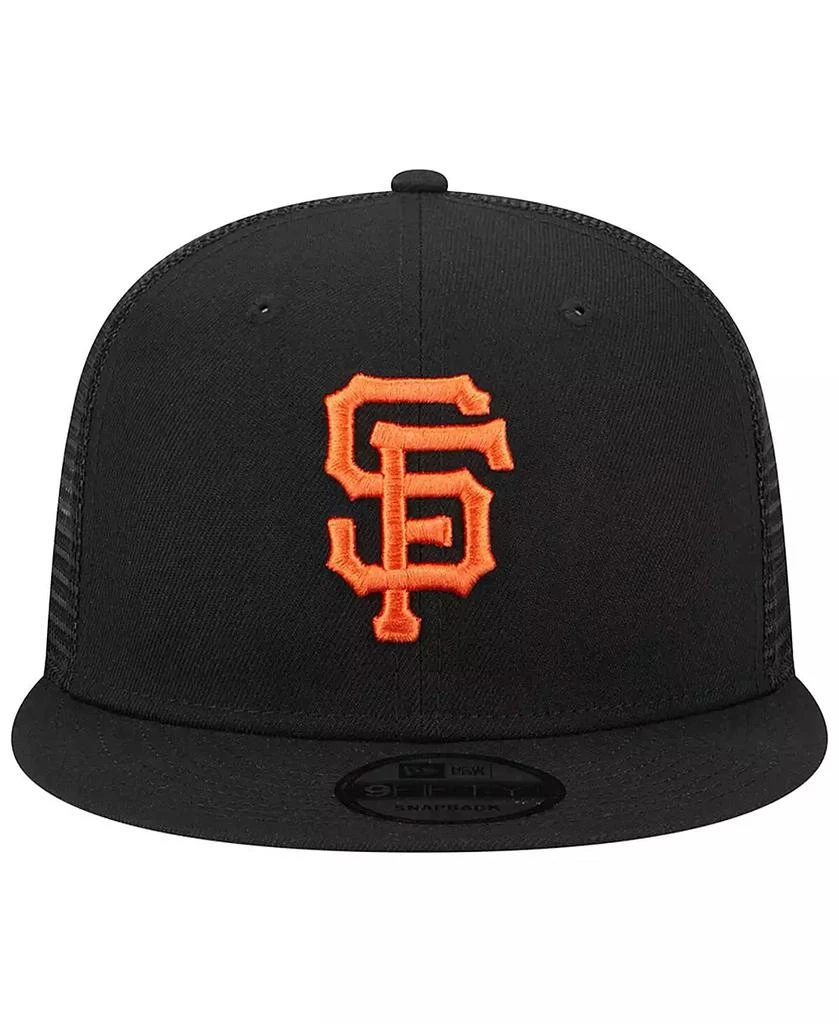 New Era Men's Black San Francisco Giants Team Color Trucker 9FIFTY Snapback Hat 2