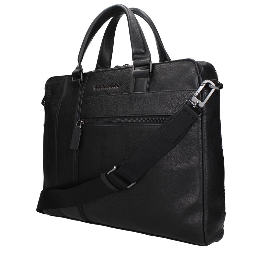 PIQUADRO Piquadro Black Leather Business And Laptop Bags