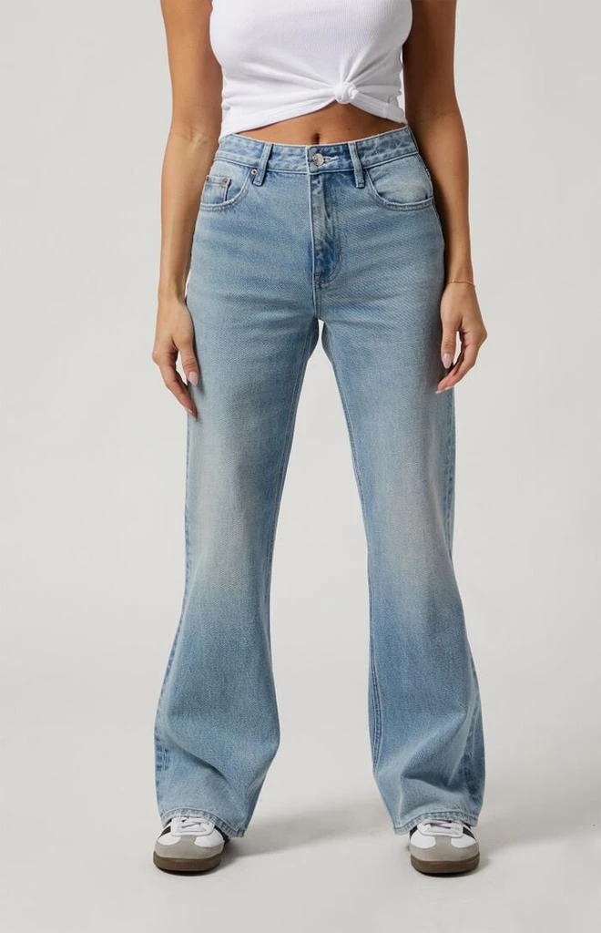 PacSun Madison High Waisted Girlfriend Jeans Light Indigo 1
