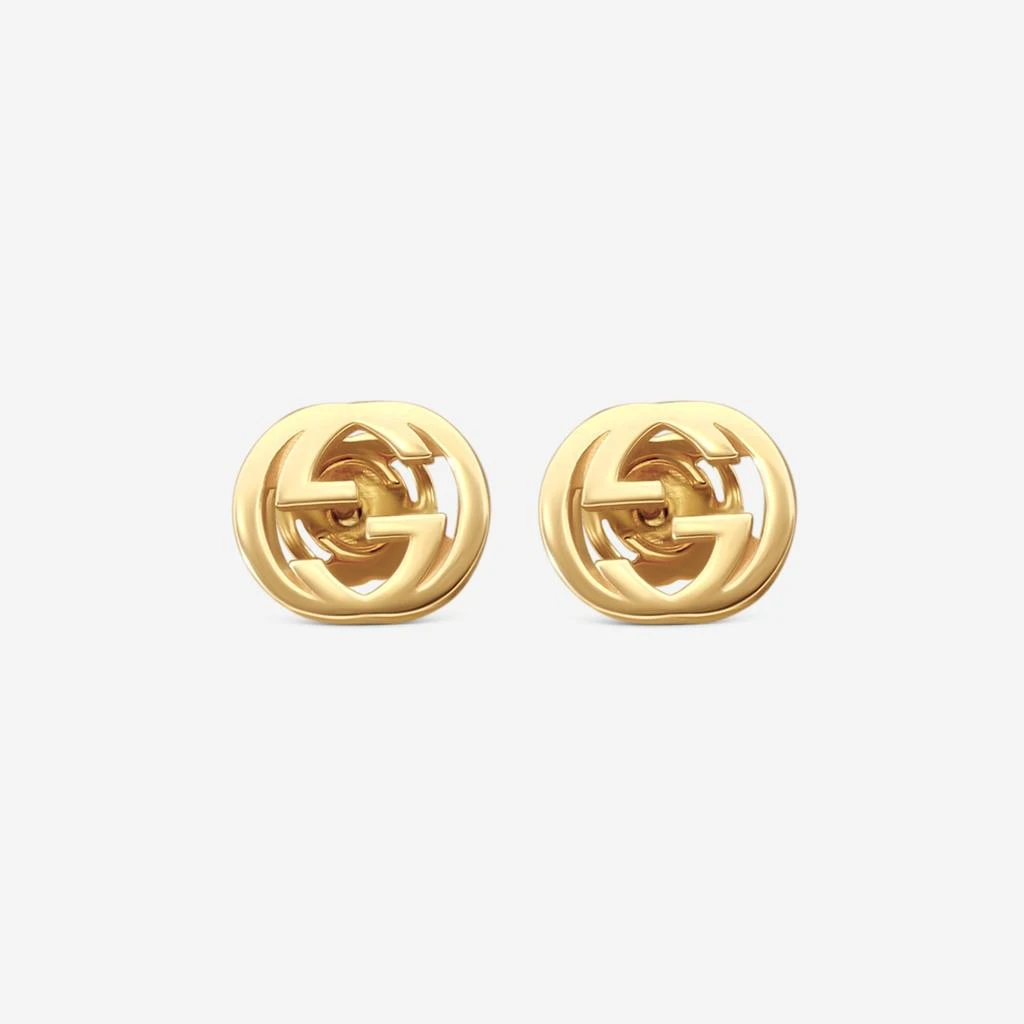 Gucci Gucci Interlocking G 18K Yellow Gold Stud Earrings YBD74854300200U-copy