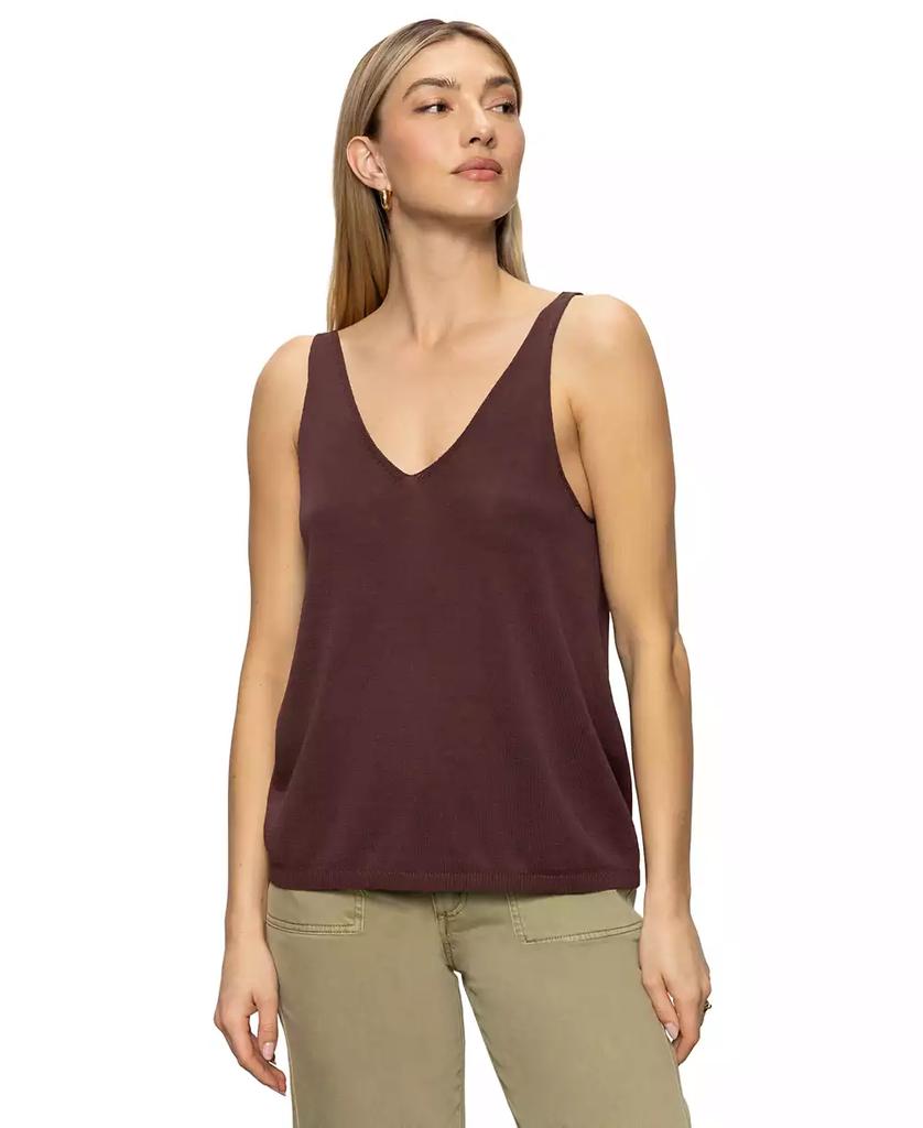 Sanctuary Women's V-Neck Sleeveless Pullover Sweater