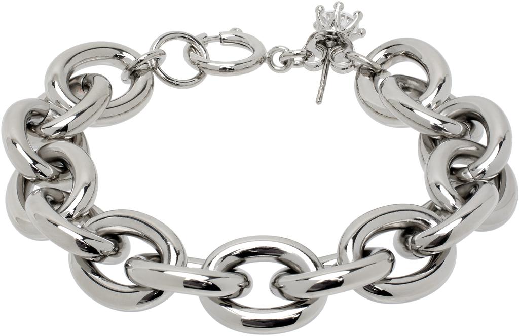 D'heygere Silver Solitaire Chain Bracelet