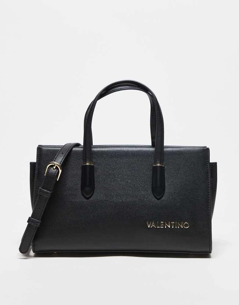Mario Valentino Valentino jasmin top handle bag with detachable crossbody strap in black 1