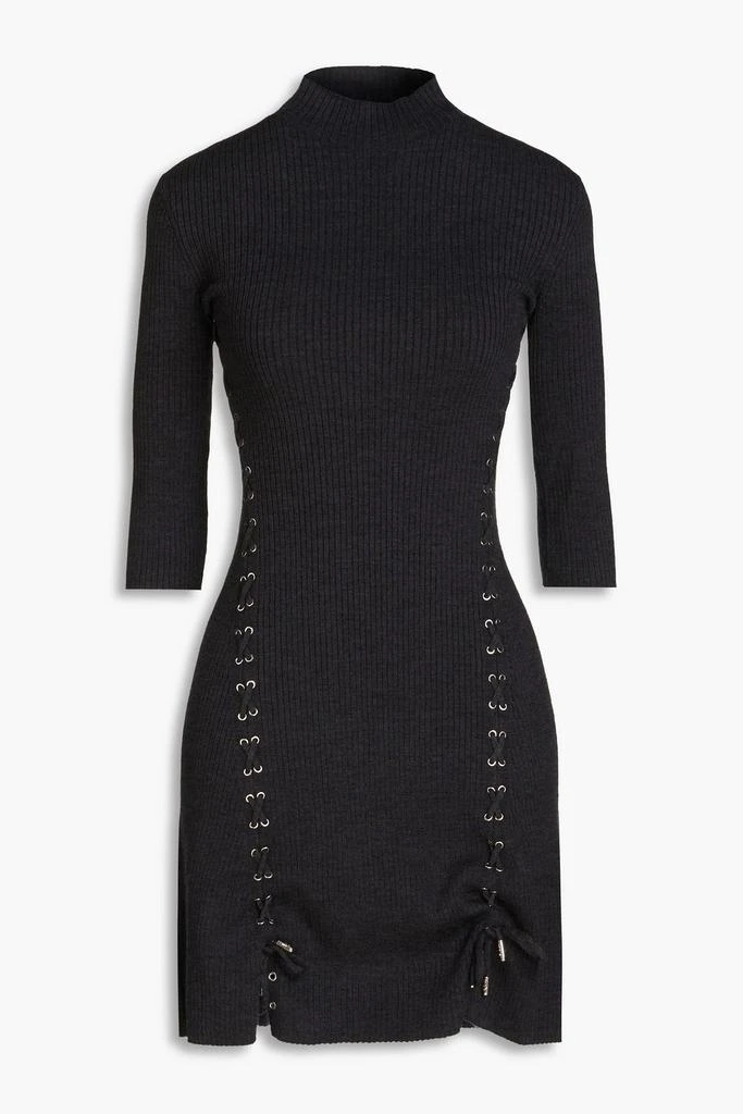 Ribbed-knit mini dress